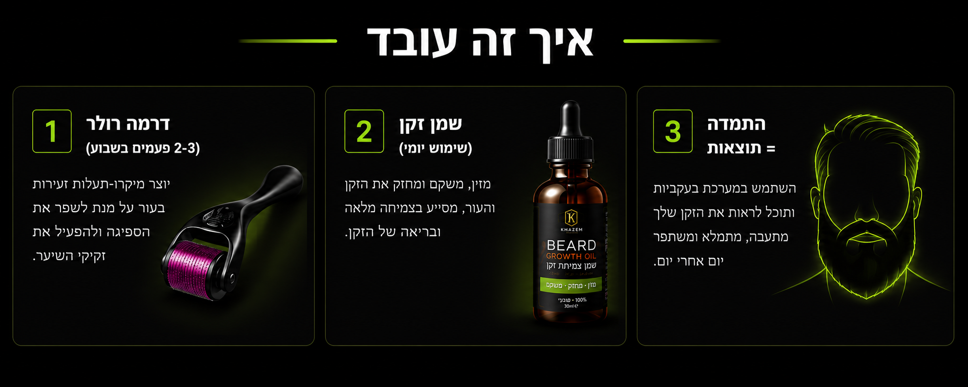איך משתמשים ב-KHAZEM Beard Care